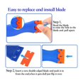 thumbnail image 4 of 3Pack Plastic Blades Scraper Tool No Scratch Sticker Removal Scraper for Cleaning Adhesive Label Decal Glue From,2 x plastic blade scrapers 1 x plastic scraper 10 x double-edged plastic blades,Blue, 4 of 7