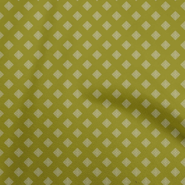 oneOone Georgette Viscose Lime Green Fabric Geometric Craft Projects Decor Fabric Printed By The Yard 42 Inch Wide