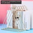 thumbnail image 2 of Triangle Desk Organizers Metal Wire Magazine Holder 9 Sections Decorative File Folder Organizer Vinyl Record Storage Office File Organizer For Desk, Gold Magazine File Holder, 2 of 9