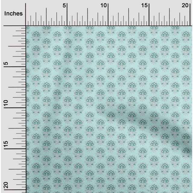 oneOone Silk Tabby Fabric Leaves & Floral Block Decor Fabric Printed BTY 42 Inch Wide