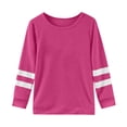 thumbnail image 1 of WEIYLL T-Shirt pour Filles Manches Longues Poignets Col Rond Patchwork Chaud Doux Hauts pour Enfant pour 5-6 Ans, 1 of 5