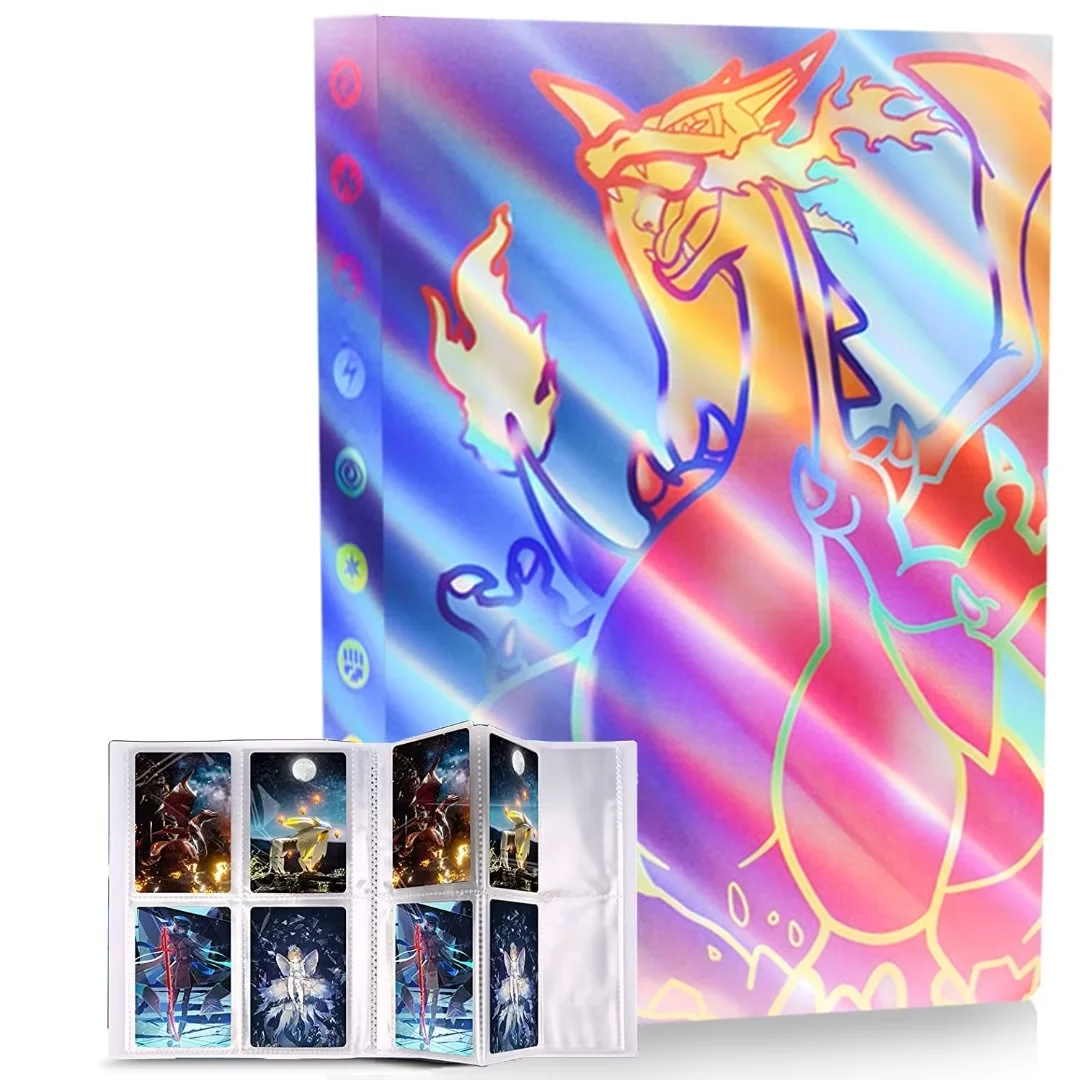 Trading Card Binder, 4-Pocket Album Book Holder, Fits for TCG Game 240 Cards-OPA4