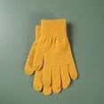 thumbnail image 2 of Winter Knitted Solid Color Wool Thickened Brushed Five Finger Finger Cycling Warm Gloves, 2 of 3