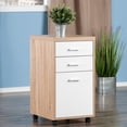 thumbnail image 3 of Winsome Kenner Mobile File Cabinet, 3 Drawers, Reclaimed Wood/White Finish, 3 of 9