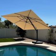 thumbnail image 2 of PURPLE LEAF Parasols Déportés d'Extérieur 12 Pi Carrés en Aluminium, Parasols Suspendus Décalés avec Rotation à 360°, Inclinaison Réglable, Grand Parasol de Jardin/piscine/patio, Beige, 2 of 14