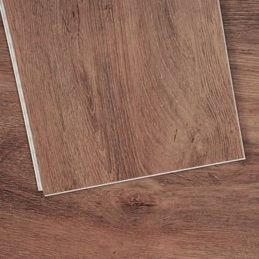 VEVOR Dalles de Plancher en Vinyle Emboîtables 10 Pcs Épaisseur 5,5 mm Grain de Bois Brun Foncé