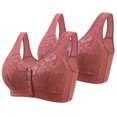 thumbnail image 1 of Yuzhih Bras for Women Front Closure Bra Cotton Full Coverage Comfort Wireless Push up Bralettes 2 Pack, 1 of 2