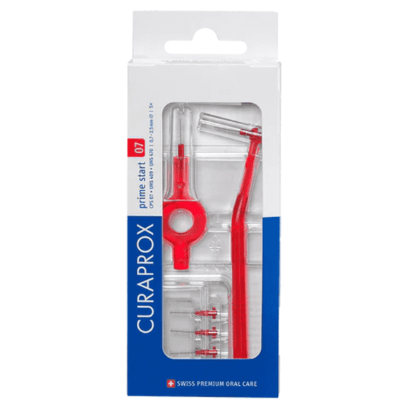 Curaprox CPS Prime Ensemble de Départ 5 Brosses Interdentaires, 2 Supports et Capuchons pour une Santé Optimale des Gencives, Adulte