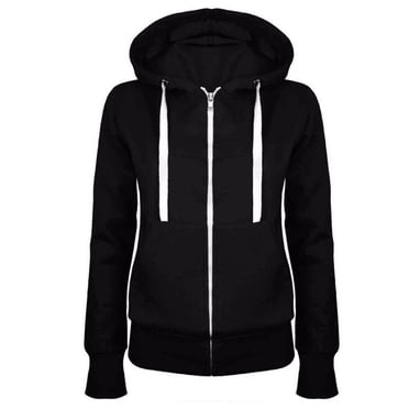 lcziwo Women 2024 Zip Up Hoodies for Women Lightweight Sweatshirts Jackets Drawstring Hooded Sweatshirt Casual Sport Jacket Outwear Coat Black,XXXXL