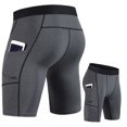thumbnail image 2 of LYMAYTER Men's Athletic Compression Shorts Workout Running Pocket Design Letter Shorts For S-3XL, 2 of 9