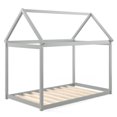 thumbnail image 1 of Patiojoy Lit Cabane Simple Cadre de Lit Plateforme en Bois Base de Matelas avec Apparence de Maison Gris, 1 of 7