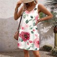 thumbnail image 5 of Ovzne Robes d'Été pour Femmes 2025 Robe de Plage Mode d'Été pour Femmes avec Poches Imprimées Sans Manches Col en V Robe d'Été Imprimée en Liquidation, 5 of 5