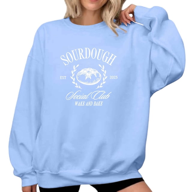 Chandail de Sport à Col Rond Imprimé pour Femme à Manches Longues, Chandail Molletonné Décontracté, Doux et Confortable, Haut Mode pour Tous les Jours