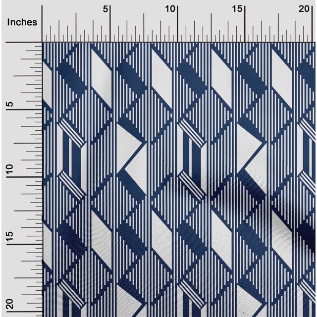 oneOone Silk Tabby Fabric Parallelogram & Triangle Geometric Fabric Prints By Yard 42 Inch Wide