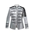 thumbnail image 1 of Pisexur Mens Suit Jacket Men's Court Style Solid Color Sequin Performance Suit Breasted Suit Jacket Mens Blazer Jacket Blazer for Men Sports Coat for Men, 1 of 8