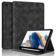 for Samsung Galaxy Tab A11 Plus 11 inch 2025 Release (Model: SM-X230/X235/X236) Case, Rhombus Grid Pattern Multiple Viewing Angles Stand Slim Folio Cover (Black)