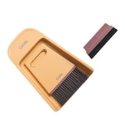 Xingzhi Mini Broom Dustpan Set Desktop Broom Dust Pan Tiny Dustpan Brush Set For Cleaning Table Countertop Keyboard Yellow