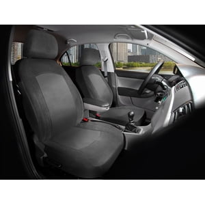 AUTO DRIVE Jacquard et Velour 2PC Couverture de siège avant en bas dos, noir