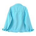 thumbnail image 4 of 2025 Veste en Denim pour Femmes Décontractée Colorée Unie Style Co Taille Grande Poche Bouton Veste Légère pour Femmes Manteau en Denim Veste Courte pour Femmes Robe pour Femmes, 4 of 7