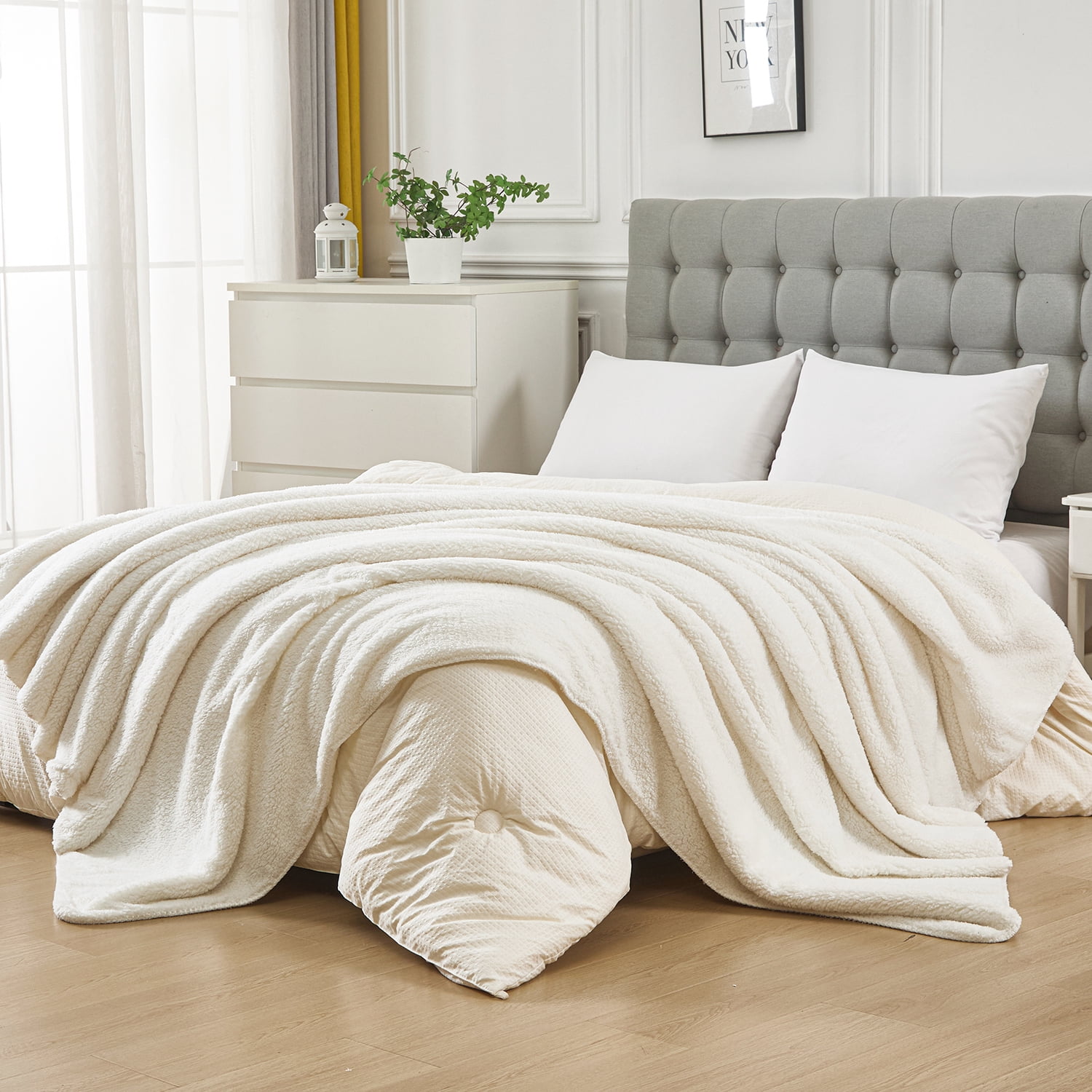 Hometrends Sherpa Blanket Cloud Twin,66 x 90"