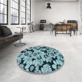 thumbnail image 4 of Ahgly Company Tapis d'Intérieur Lavable à la Machine, Carré, Transitionnel, Bleu Lagon Bleu, Tapis de Zone, 3 Pieds Carré, 4 of 7