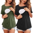 thumbnail image 1 of TIMIFIS T-Shirts de Maternité pour Femmes Été T-Shirts d'Allaitement Manches Courtes Hauts Décontractés Confortables Unis Col Rond Vêtements de Grossesse - Printemps/été, 1 of 8