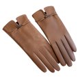 thumbnail image 1 of Glisme Winter Gloves Ladies' Solid Color Versatile Windproof And Thick Cold Gloves Coffee, 1 of 3