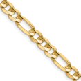 thumbnail image 1 of 14k Yellow Gold 24 Inch 6mm Concave Figaro Chain Necklace Pendant Charm, 1 of 9