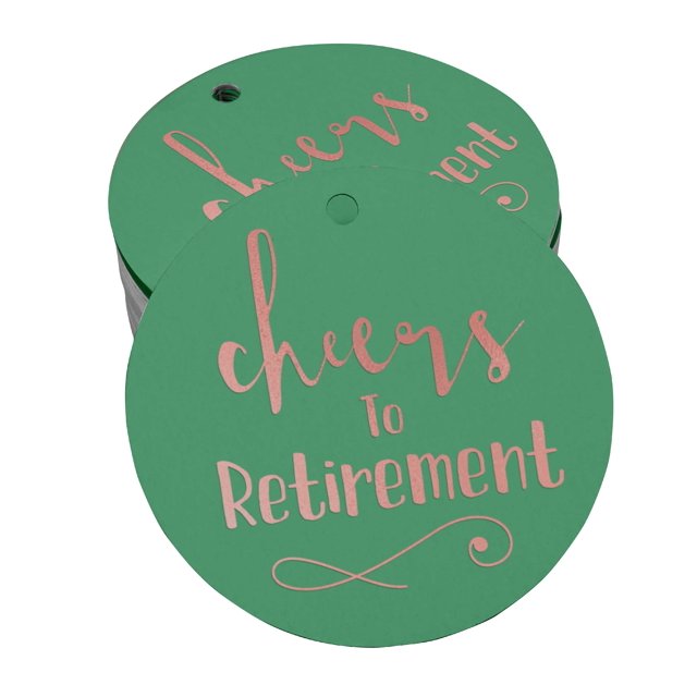 Inkdotpot Real Rose Gold Foil Cheers To Retirement Tags Favor Hang Paper Tags 100 Pieces