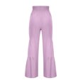 thumbnail image 5 of Mrat Comfy Trousers with Pockets Full Length Pants Ladies Fashion Casual High Waist Elastic Waist Drawstring Straps Solid Color Ruffle Wide Leg Long Pants Wide Leg Pants, 5 of 5