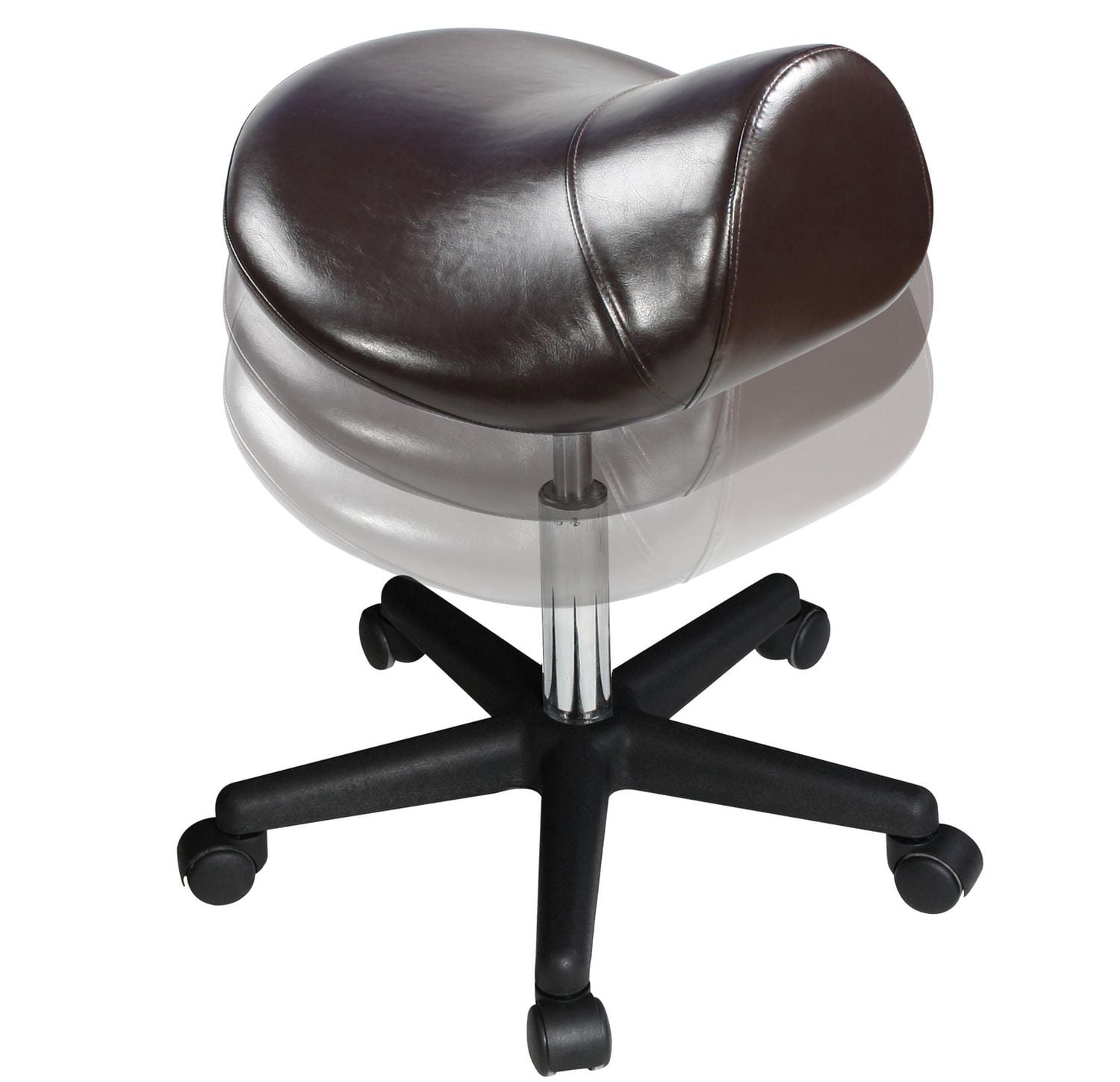 Master Massage Tabouret selle, roulant ergonomique, de couleur café, à hauteur réglable, pour cliniques, spas, salons de beauté, dentistes, salles de classe, maison, bureau