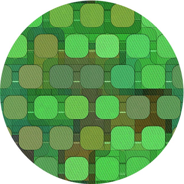Ahgly Company Machine Washable Indoor Round Transitional Neon Green Area Rugs, 6' Round