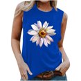 thumbnail image 2 of EGNMCR Camisoles pour Femmes T-Shirt d'Été Décontracté à Imprimé à Col Rond Ample Sans Manches pour Femme, 2 of 5