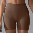 thumbnail image 2 of WEIYLL Yoga Womans Shorts Seamless Scrunch Workout Gym Solid Color Coffee Pants M, 2 of 5