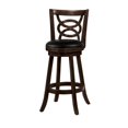 thumbnail image 1 of Tabouret de Bar Pivotant 29 Pouces avec Siège Rembourré, Noir et Brun, Ensemble de 2, 1 of 2