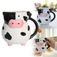 thumbnail image 2 of Classic Kitchen Accessories, Cow Shaped Coffee Maker Cute Porcelain Mug with Handle 3D Large Animal Ceramic Coffee Cup, 2 of 9