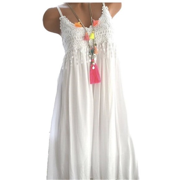 Gspmoly Dresses for Women, Women'S Fashion Sleeveless Summer Tassel Cotton Fashion Long Dress Women'S Formal Dresses Holiday Deals