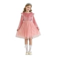 thumbnail image 1 of DuoJiaJ Ruffled Long Sleeved Dress Princess Party Performance Dress Children's Dress Starry Dress Size 7-8 Years, 1 of 5