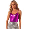 thumbnail image 1 of INSPIRE CHIC Women's Spaghetti Straps Party Metallic Cami Top, 1 of 6