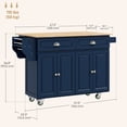 thumbnail image 3 of HOMCOM Kitchen Island with Storage, Kitchen Island with Drop Leaf, Blue, 3 of 9
