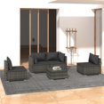 thumbnail image 1 of vidaXL 5 Piece Garden Lounge Set with Cushions Poly Rattan Grey, 1 of 5