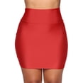 thumbnail image 1 of Hamky Robe Moulante Jupes Taille Haute Jupe Mini Mode Femmes Extensible Jupe Aguichant Unie Taille Haute Jupe Courte Ajustée Jupes Courtes Jupe Gainante Robe Jupe Rouge P, 1 of 9