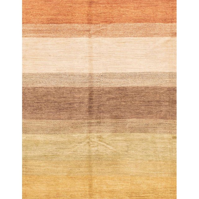 Ahgly Company Indoor Rectangle Abstract Chrome Gold Yellow Oriental Area Rugs, 4' x 6'