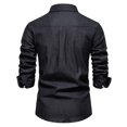thumbnail image 4 of Long Sleeve Tops,Man Long Sleeve Solid Color Lapel Button Fallow T-Shirt,Long Sleeve Top, 4 of 4