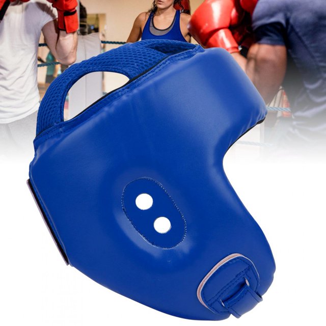Boxing Helmet Boxing Head Gear Sanda Helmet Boxing Helmet PU Leather Adjustable Head Guard Sanda Kickboxing Training Defense