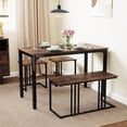 thumbnail image 4 of Gymax 4-Piece Dining Table Set Industrial Kitchen Table Set w/ Bench & 2 Stools for 4, 4 of 10