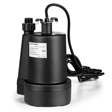 Costway Pompe Utilitaire Submersible 1/3 Hp 2400 Gph Pompe à Eau Électrique Portable Cordon de 10 Pi