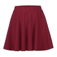 thumbnail image 1 of Womens Solid Color Basic Versatile Stretchy Flared Casual Pleats Mini Skirt, 1 of 8