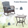 thumbnail image 4 of Costway 3 PCS Patio Rocker Set Outdoor Wicker Rocking Chairs with Double-Layer Coffee Table Gray, 4 of 10