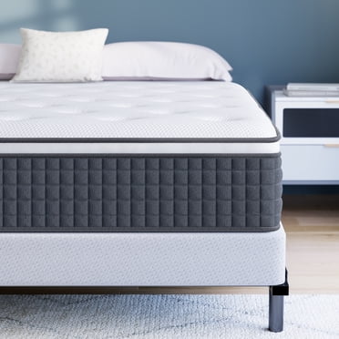 Matelas Grand Lit, Lecuneey Matelas Hybride à Ressorts Ensachés de 12 Pouces en Boîte avec Isolation des Mouvements et Soulagement de la Pression, CertiPUR-US, Grand Lit